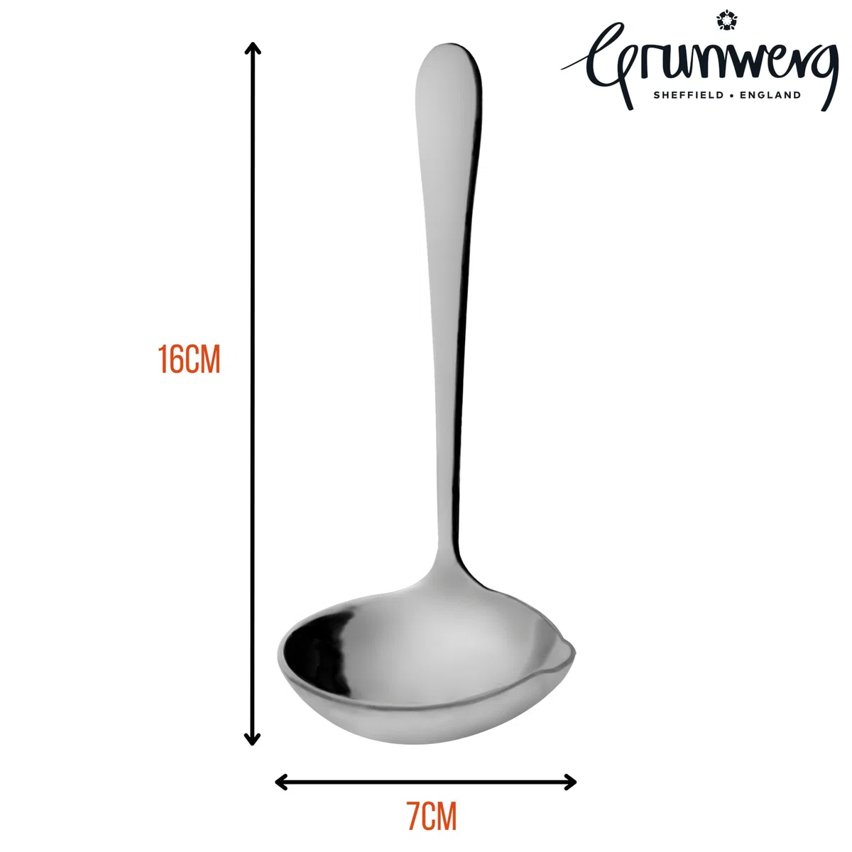Grunwerg Windsor Carded, Cuchara Para Salsa de 16 cm, 18/0 Acero Inoxidable