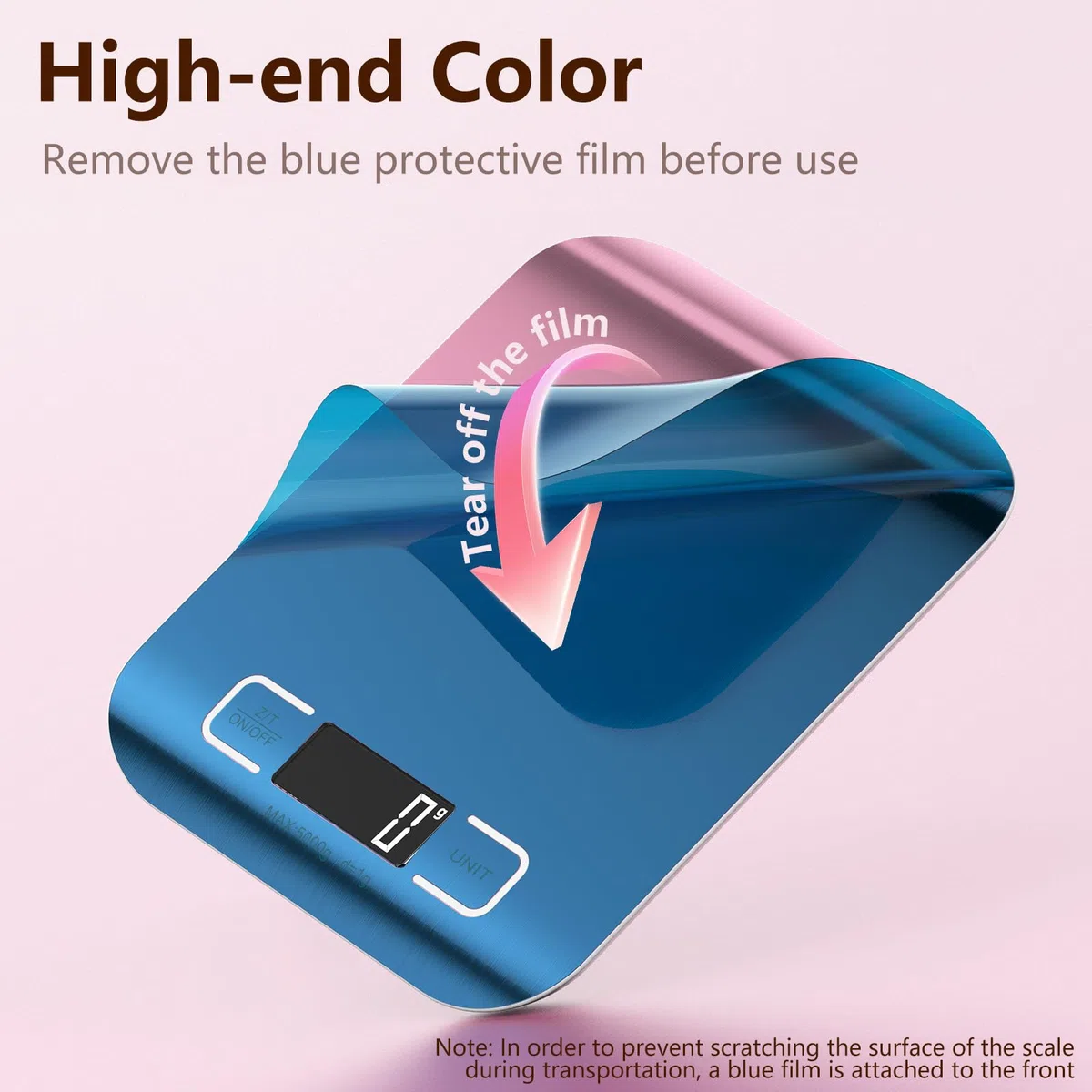 GeeRic Báscula de Cocina Digital de Acero Inoxidable,Balanza de Alimentos Multifuncional 22 lb/10 kg,Peso Cocina con Pantalla LCD 2 Baterías Incluidas para cocinar, hornear(oro rosa)