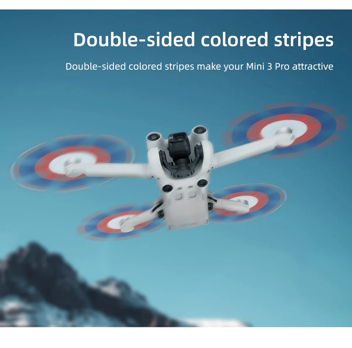 4 pares 6030F Hélices para DJI Mini 4 Pro/Mini 3 Pro Propellers Cuchillas Bajo Ruido 8 PCS (Azul-Blanco-Rojo)