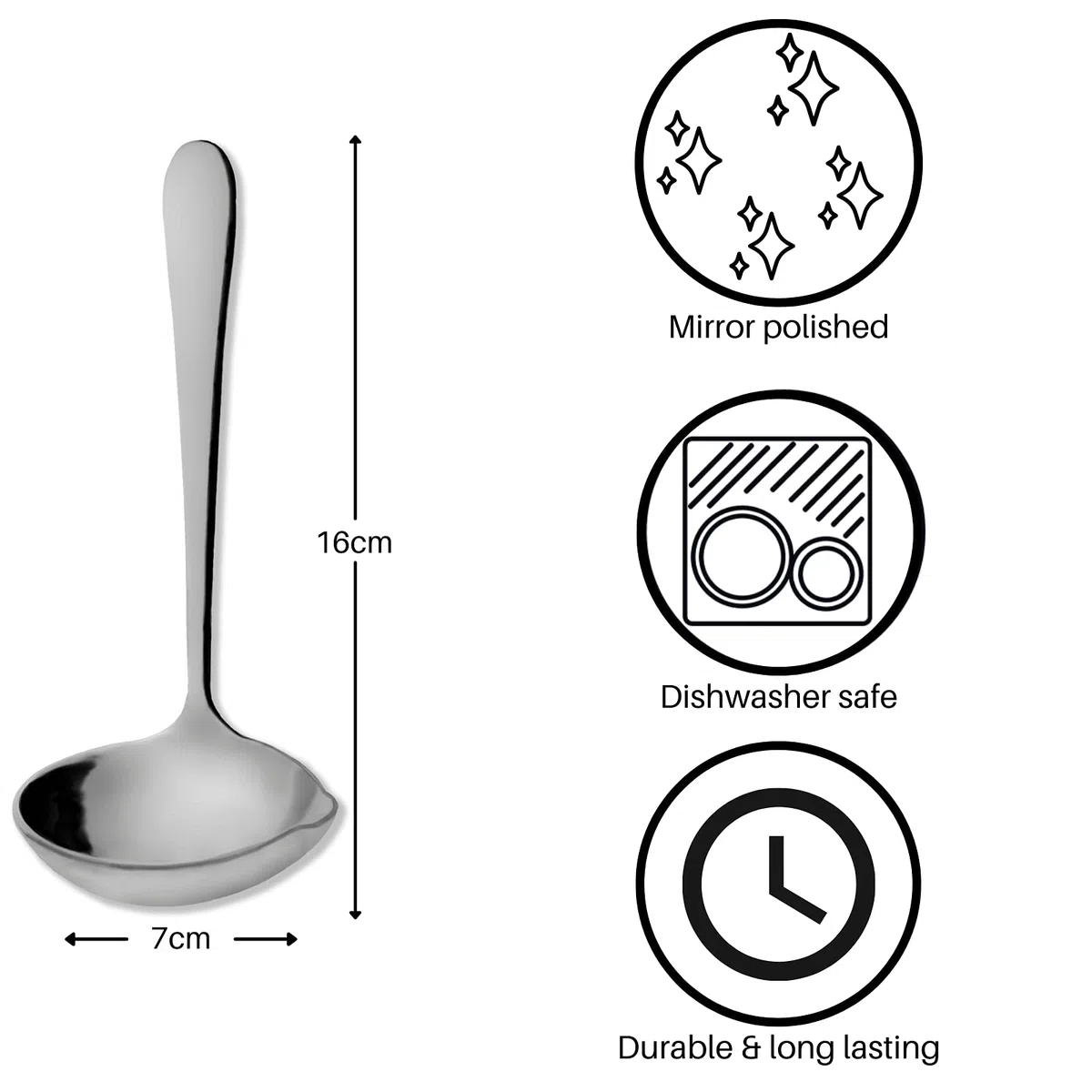 Grunwerg Windsor Carded, Cuchara Para Salsa de 16 cm, 18/0 Acero Inoxidable