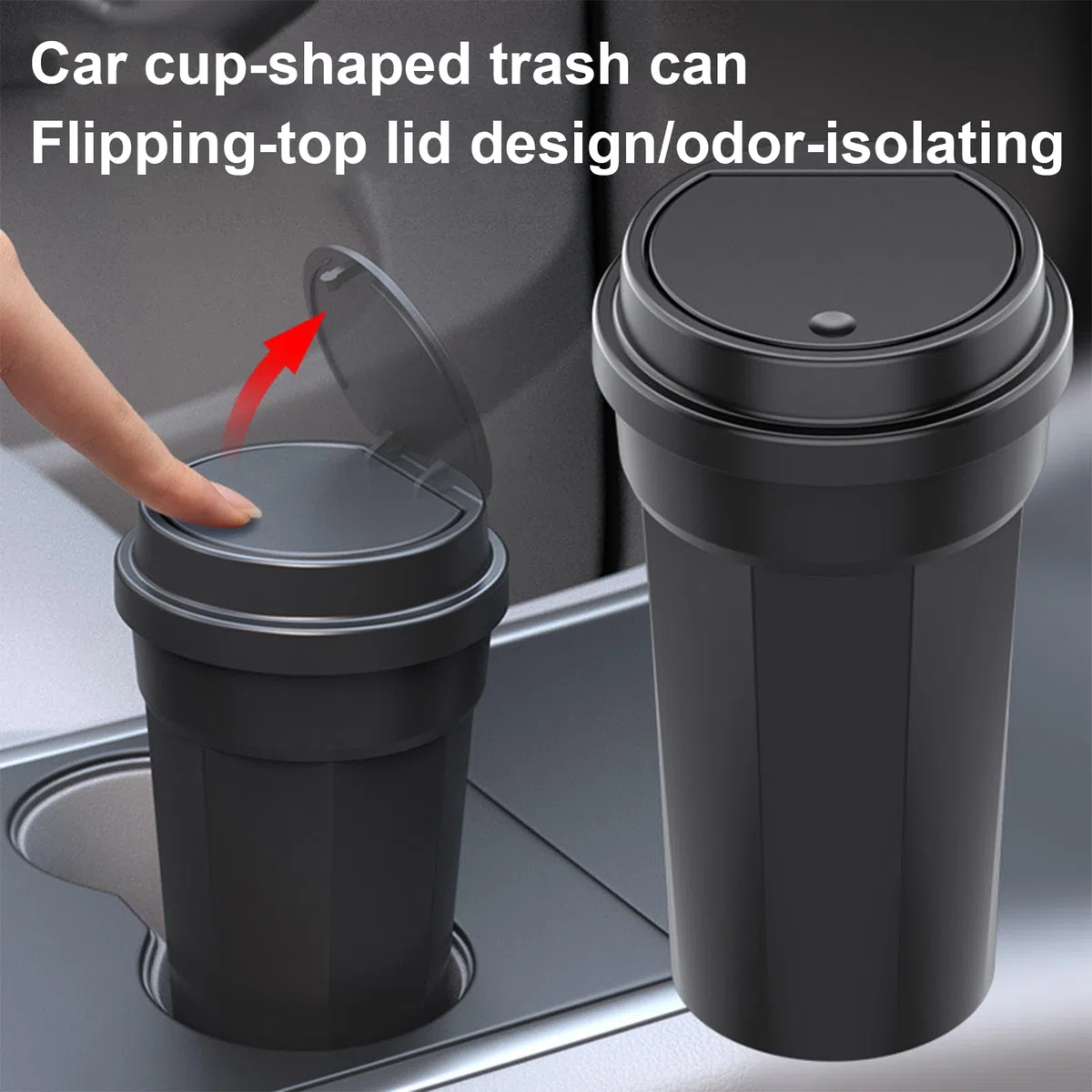 Cubo de basura para coche - Contenedor de basura no abrasivo en forma de copa | Almacenamiento de residuos de vehículos | Para camping coche viaje por carretera SUV RV furgoneta asiento trasero