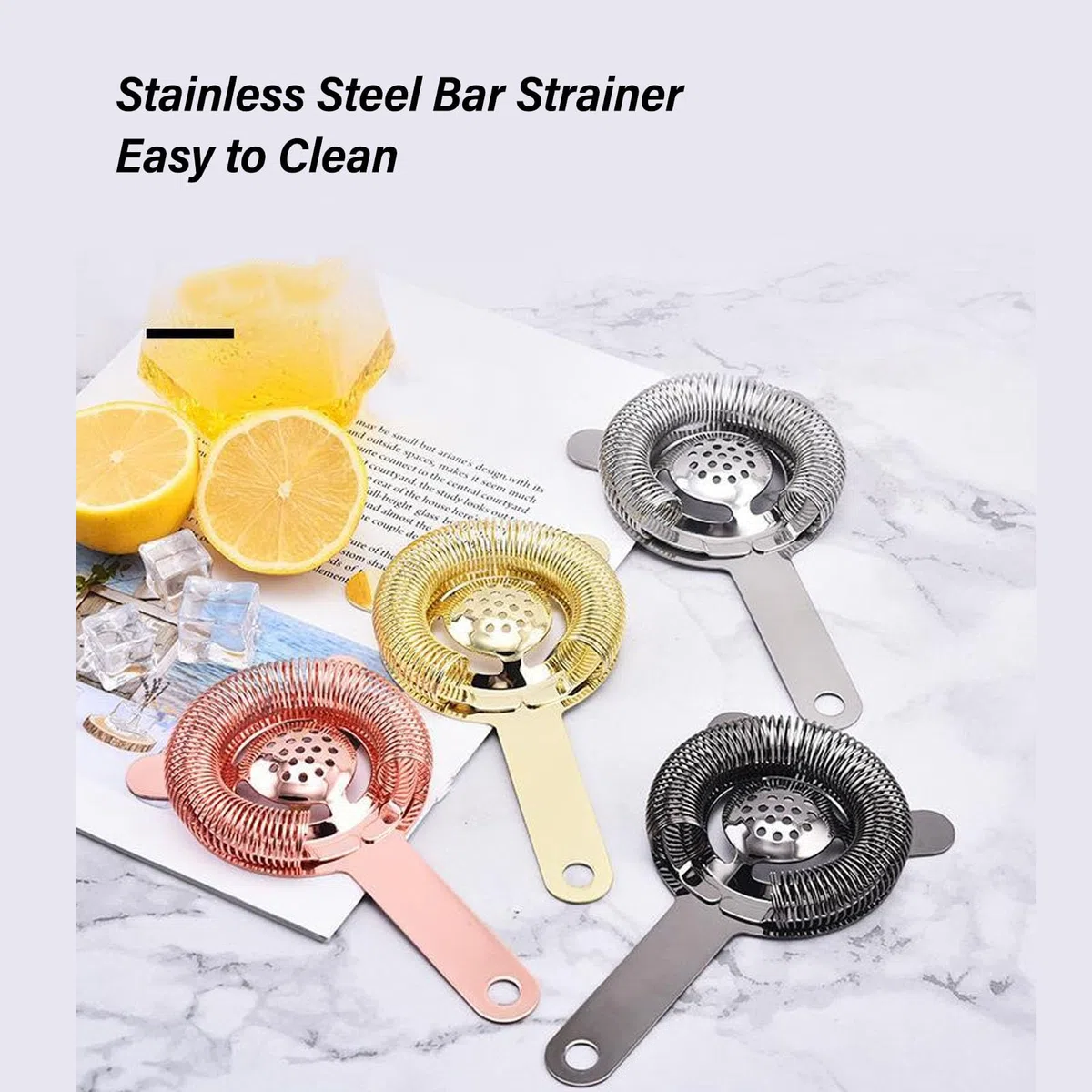 Coladores De Cócteles, Colador De Barra De Acero Inoxidable, Colador De Cócteles Para Camarero, Colador De Bebidas Para Camarero, Colador De Cócteles De Barra De Acero Inoxidable(Dorado)