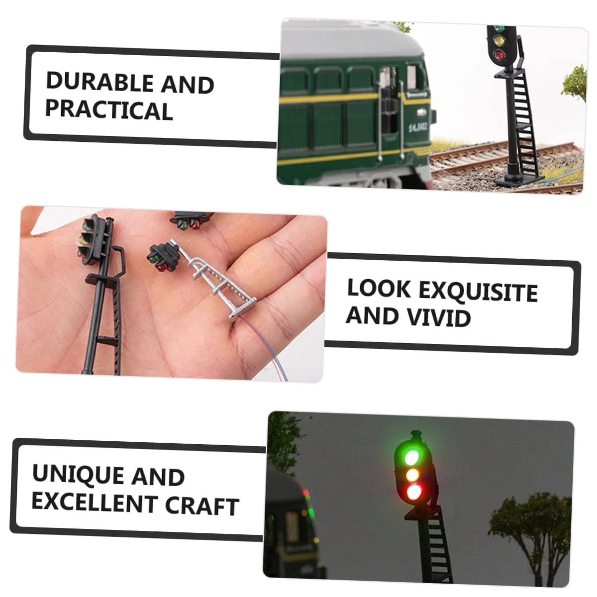 Modelo De Semáforo Mini Semáforo para Maqueta De Tren Material De Simulación para Escenarios De Paisaje Urbano Luminosas