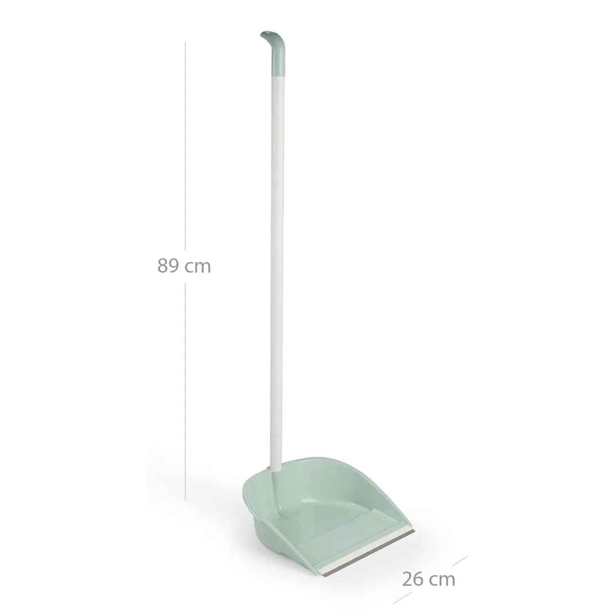 CABLEPELADO Recogedor con Palo plástico engomado | Resistente | Limpieza hogar | Herramienta de Limpieza | Apto para Limpieza de Polvo, Basura, Ceniza u Hojas | 84 cm Altura x 26 cm Ancho | Verde