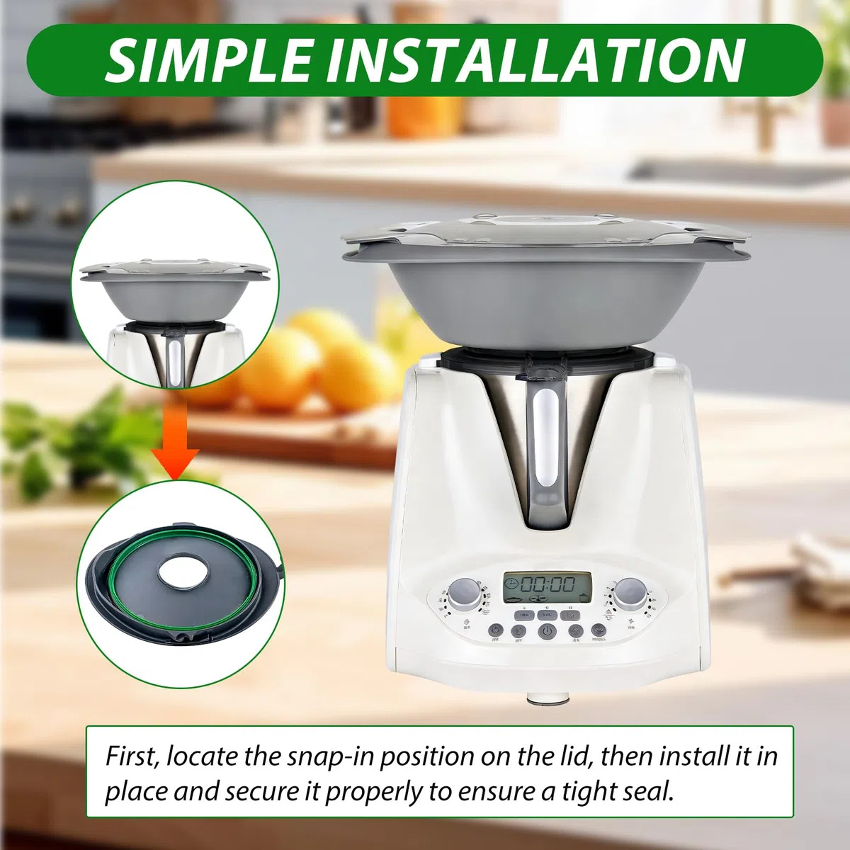 Junta de Tapa de Bol compatible con Thermomix TM31 Robot de Cocina Accesorio, Junta de Silicona compatible con Thermomix Vorwerk TM31, 1 Juntas de Tapa, 2 Juntas de Cuchillos y 1 Cepillo de limpieza