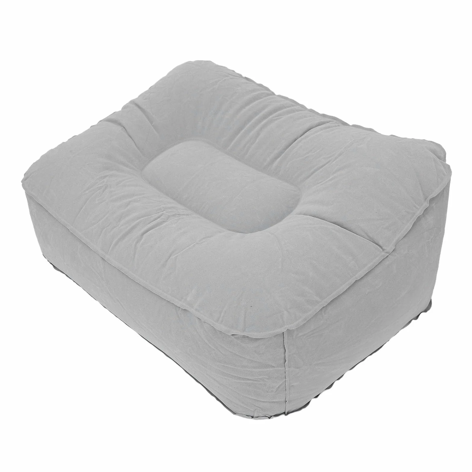 Cryfokt Almohada Inflable para Reposapiés, Almohada Portátil de Viaje para Pies, Material de Flocado de PVC, Ajustable, Almohada de Apoyo para Piernas de Inflado Rápido para Aviones