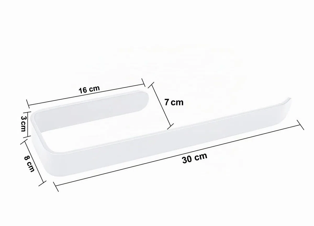Portarrollos Adhesivo de Papel para Cocina, Soporte de Pared, Sin Perforación, Aluminio (A-30cm(White))