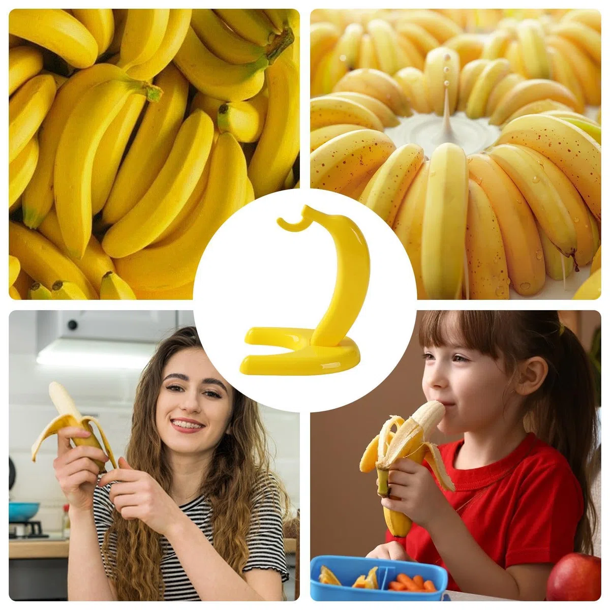 Soporte de exhibición de plátano – Colgador de árbol de plátano | Soporte de plátano de polipropileno, soporte creativo para plátanos de alimenticio, soporte de banana resistente para cocina y