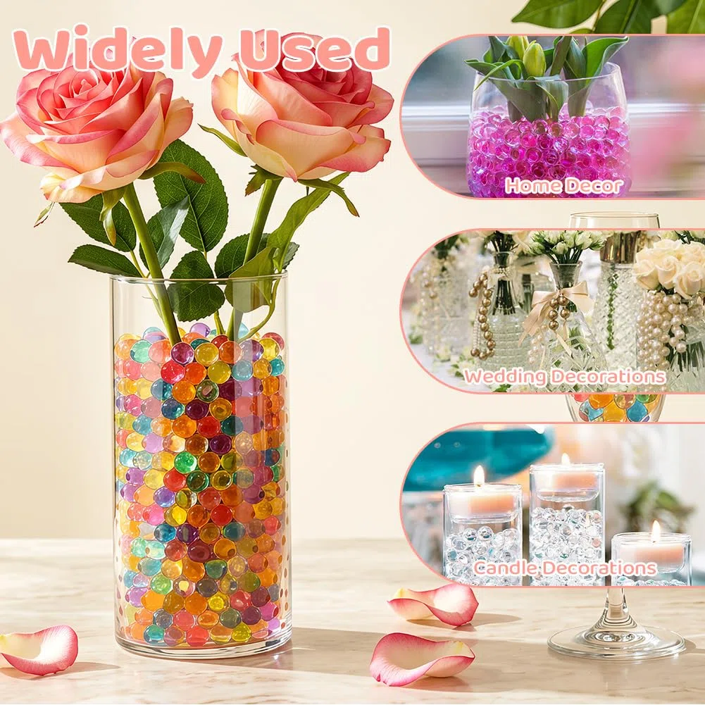 100000 Piezas Perlas de Agua Coloridas, Bolas de Gel No TóXico y Biodegradable, Perlas de Gel Reutilizable para Rellenar Jarrones, Bodas, Decoración del Hogar o de Plantas