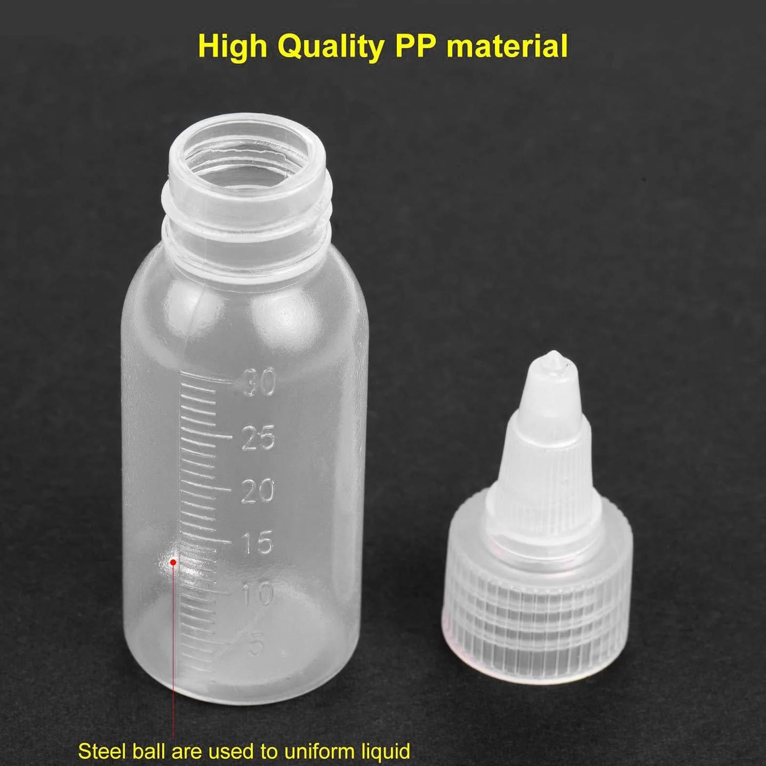 Jarras de almacenamiento de pintura de 30 ml Botellas de aerógrafo vacío recipientes de plástico con escala para mezcla de pintura de arte y elaboración detallada