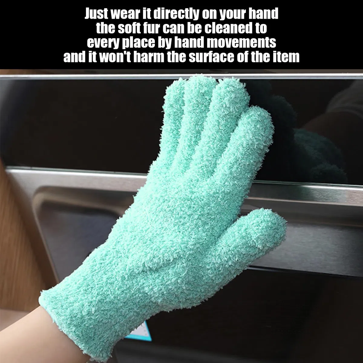 2 pares de guantes de eliminación de polvo de microfibra para limpieza de hogar, plantas absorbentes y reutilizables