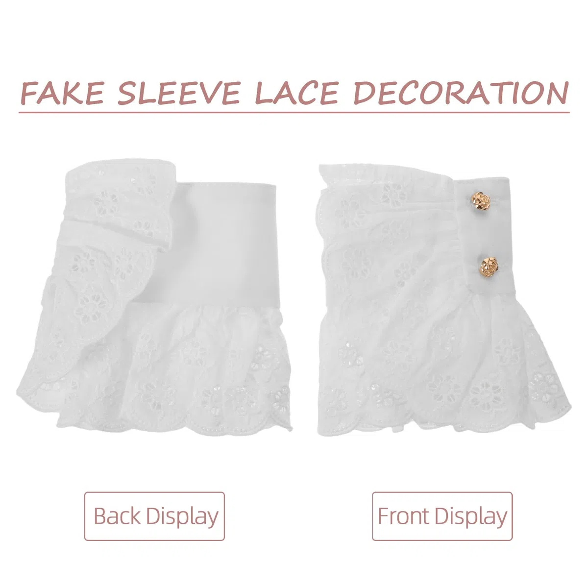YARNOW Puños Accesorios Elegantes de Encaje Blanco de Manga Falsos para Mujer de Poliéster Cómodos para Banquetes y Ocasiones Formales
