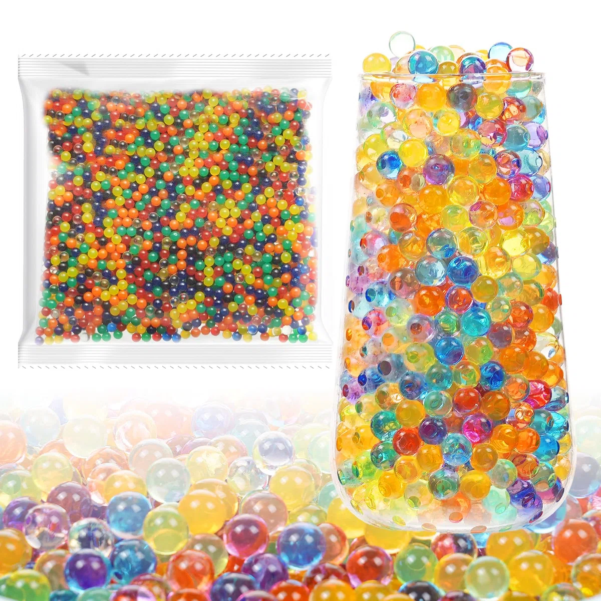 100000 Piezas Perlas de Agua Coloridas, Bolas de Gel No TóXico y Biodegradable, Perlas de Gel Reutilizable para Rellenar Jarrones, Bodas, Decoración del Hogar o de Plantas