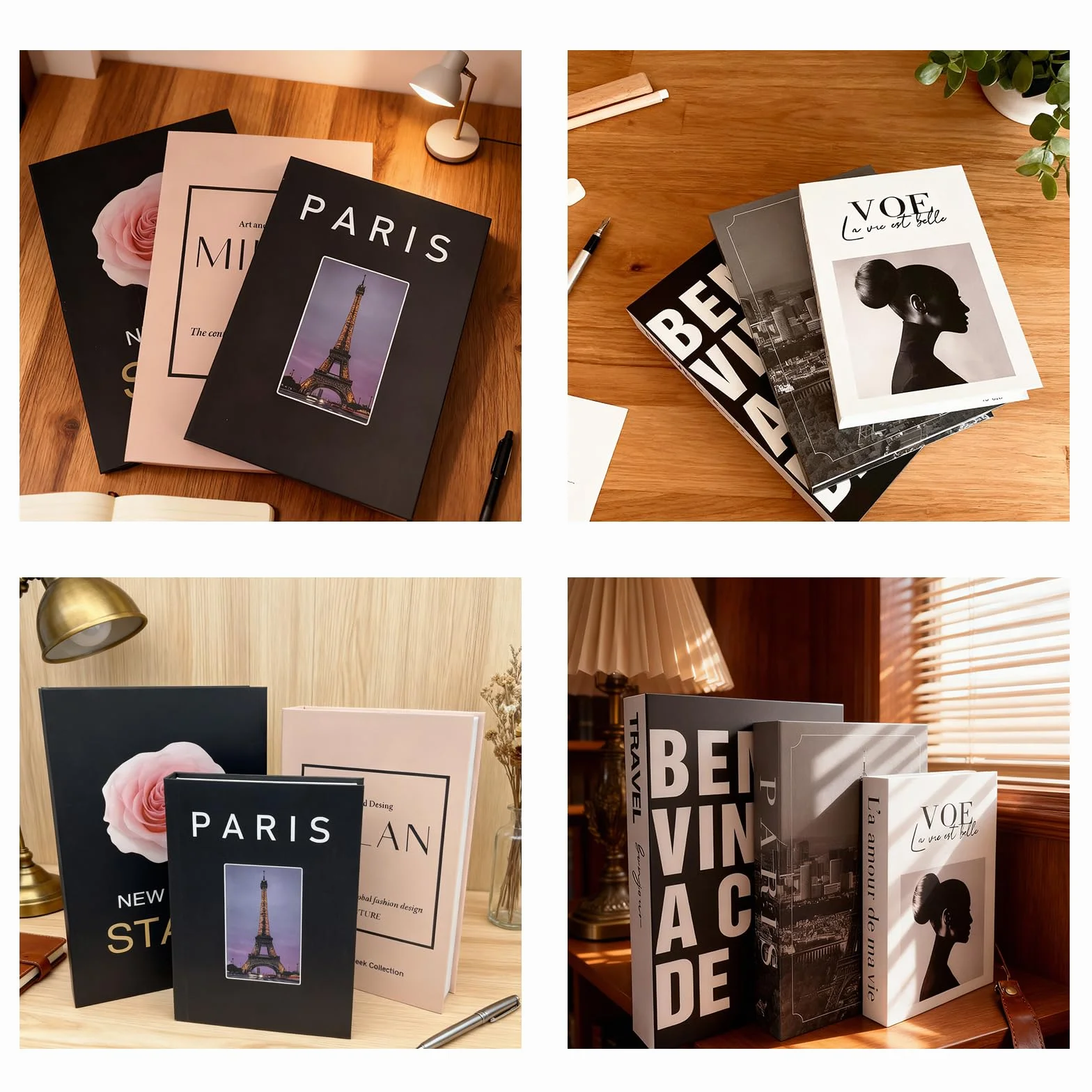 3 Piezas Libros Decorativos, Juego de Libros de Decoración Moderno, Caja Decorativa, Libro Falsos, Juego de Libro Decorativos, Apilados Falsos, para Mesa de Centro, Estanterías, Modelo B