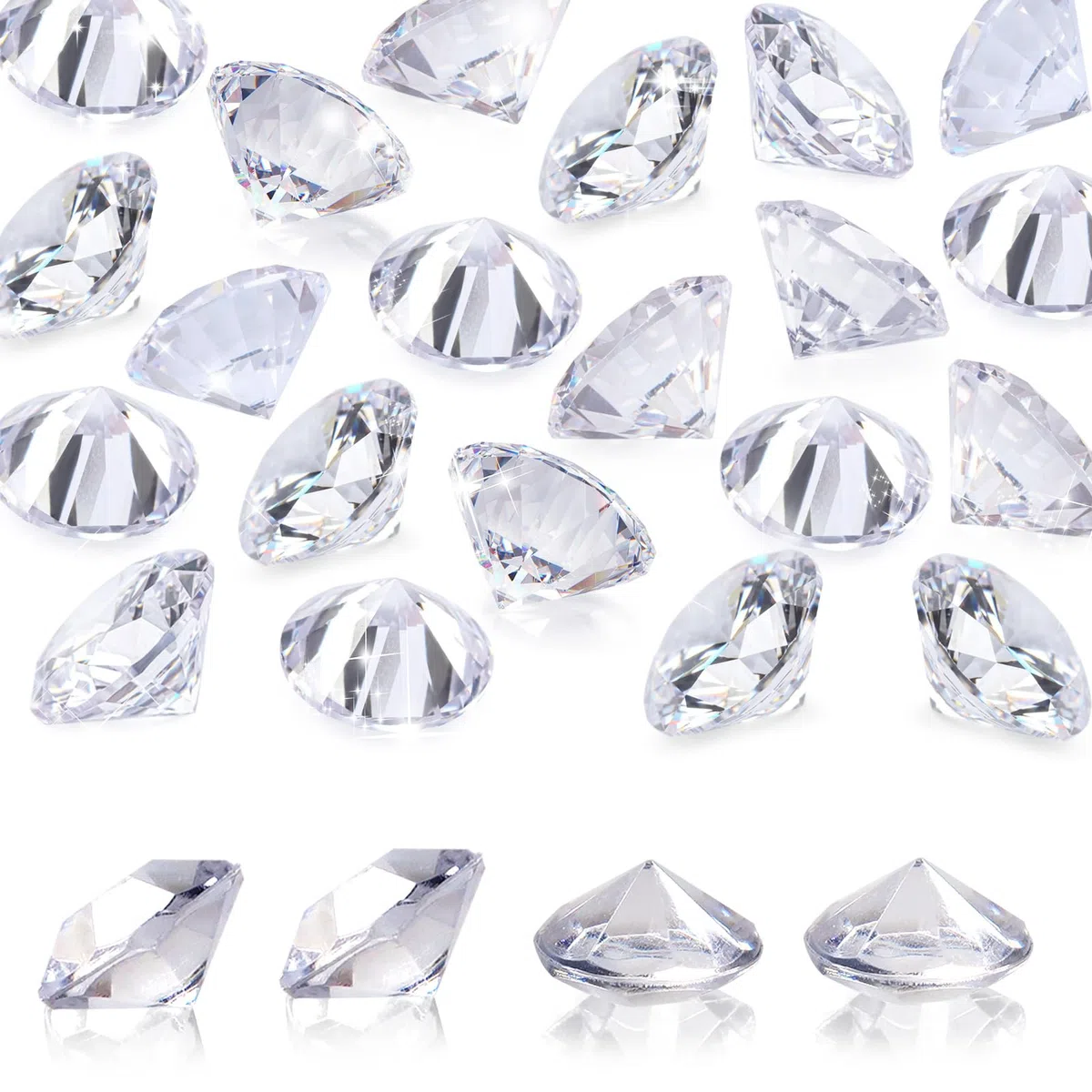 TOAOB 25 Piezas Diamantes Decorativos Grandes 30 mm Cristales Acrílicos Transparentes de Diamante Decorativas para Mesa de Boda Decoración