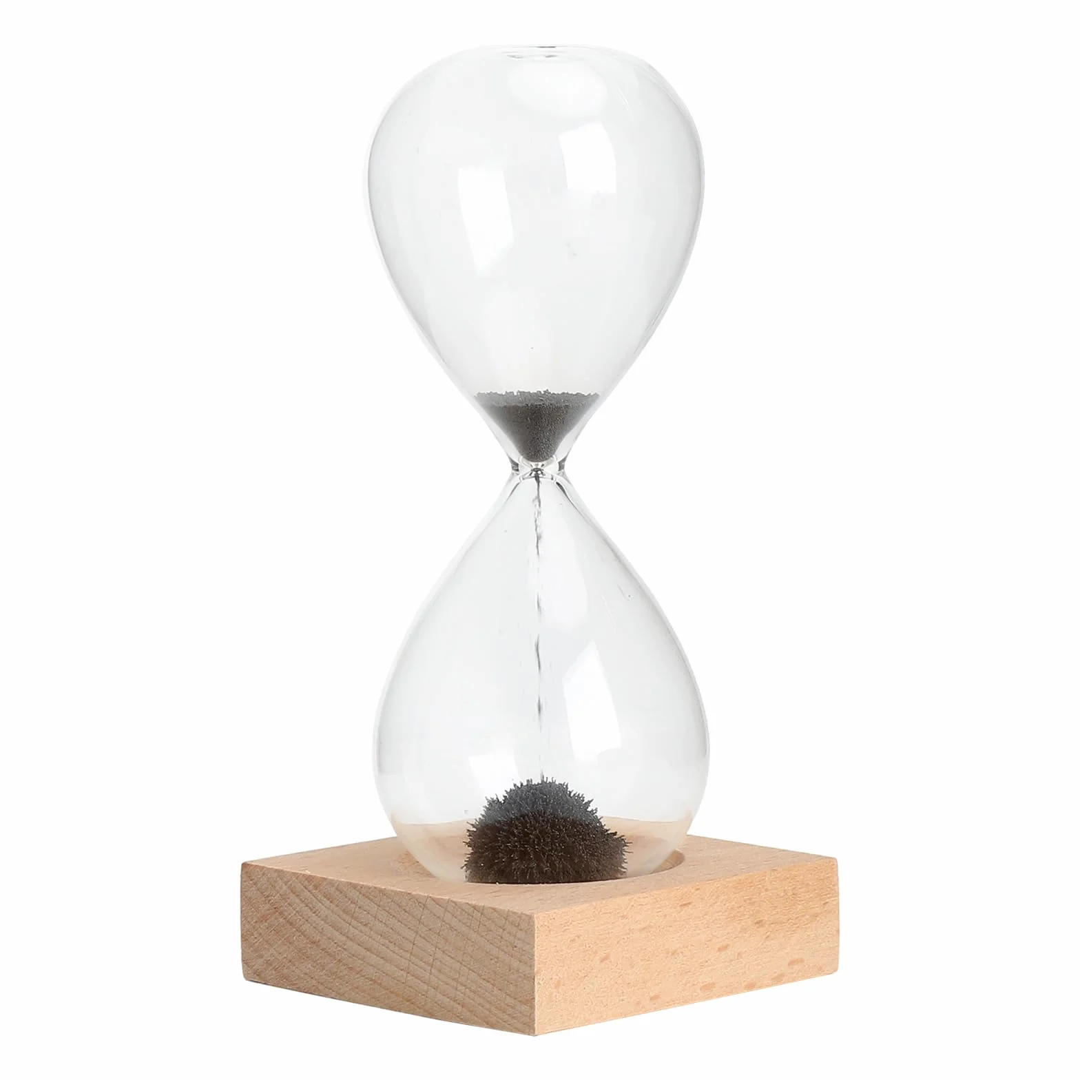 Reloj de arena magnético con base de madera, decoración zen para escritorio, oficina y sala de estar, diseño creativo de arena magnética, idea de regalo para relajarse y aliviar el estrés