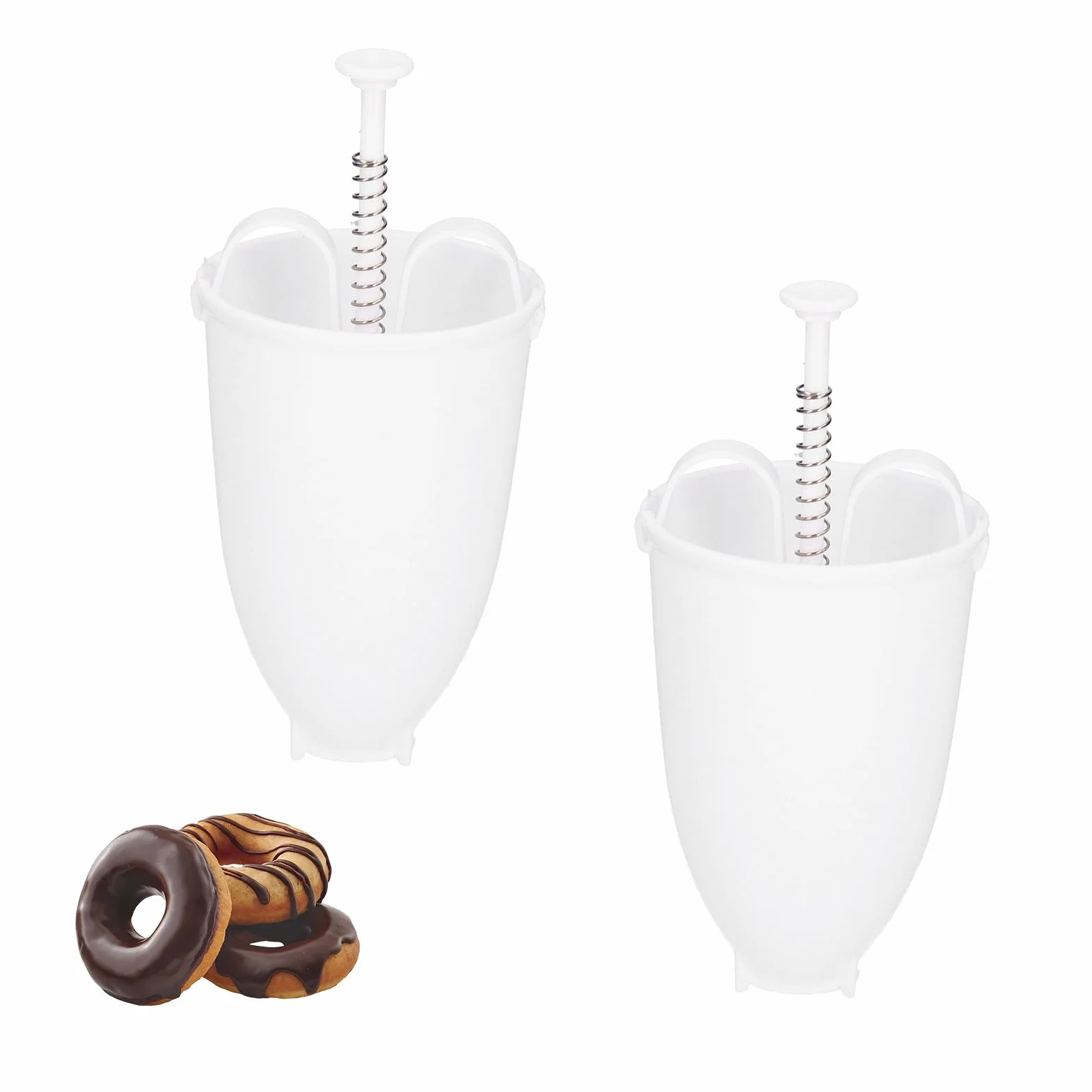 Máquina Para Hacer Rosquillas 2 Uds., Dispensador Manual De Masa Para Rosquillas, Máquina Para Rosquillas, Molde, Herramienta Rosquillera Para Hornear Diy Para Hornear En La Cocina(White)