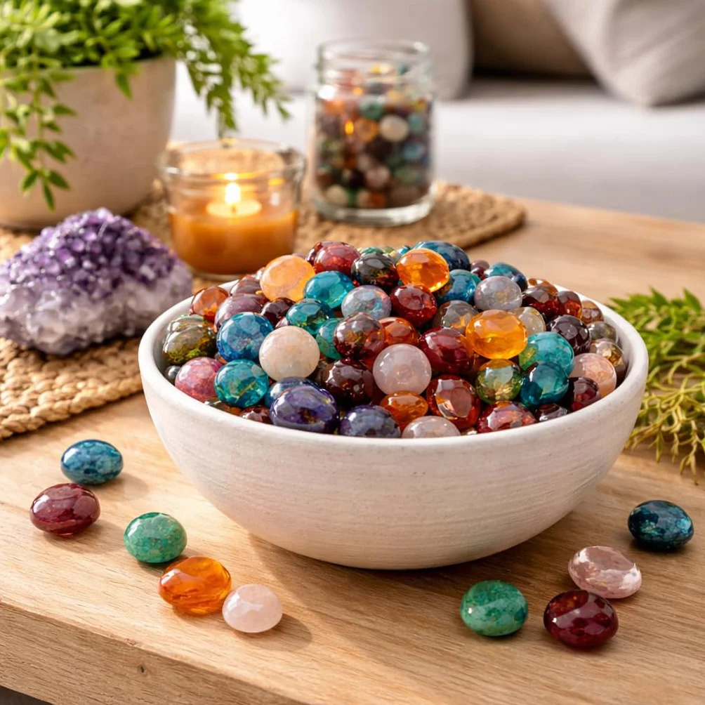 Perlin 50 piedras preciosas de ágata, semipreciosas, perlas de 9 mm ~ 15 mm, piedras semipreciosas para juego de piedras preciosas para búsqueda del tesoro y decoración