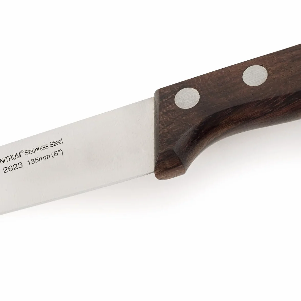 Arcos Cuchillo de Cocina Profesional - Hoja de Acero Inoxidable NITRUM 135 mm - Mango de Madera Palisandro - Corte Preciso y Duradero - Serie Atlantico