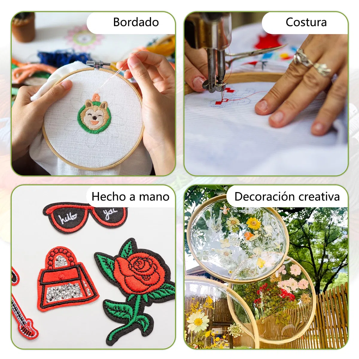Siumir Bastidores para Bordar 3 Piezas, 13/17/20 cm Aros de Bordado Aro de Punto de Cruz Circulo, Marco de Punto de Cruz de Bambú para DIY Art Craft