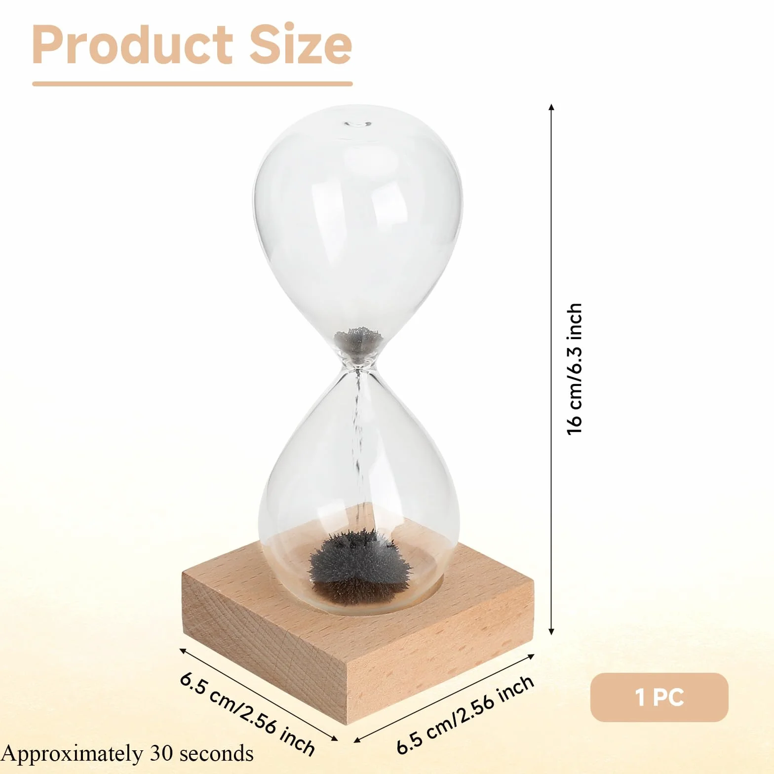 Reloj de arena magnético con base de madera, decoración zen para escritorio, oficina y sala de estar, diseño creativo de arena magnética, idea de regalo para relajarse y aliviar el estrés