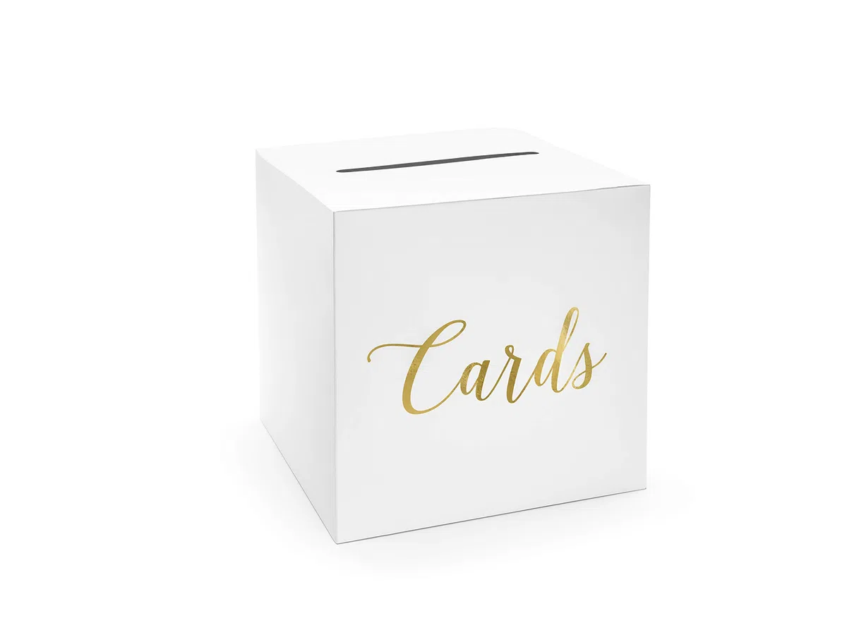 Party Deco - Caja de Regalo para Bodas, Dinero, 24 x 24 x 24 cm, Color Dorado