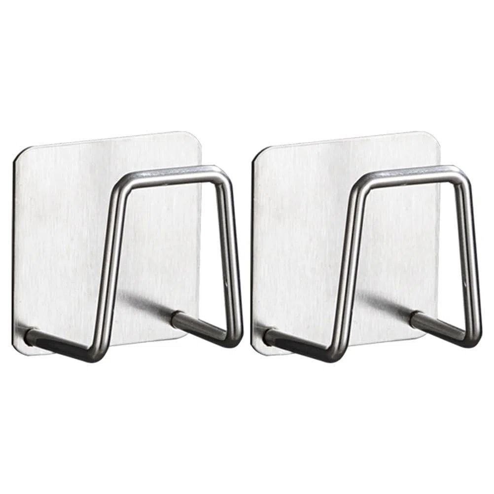 VALICLUD Soportes De Esponja De Acero Inoxidable 2 Piezas Adhesivos para Cocina Y Baño Estantes Compactos De Drenaje para Fregadero Organizador Multifuncional