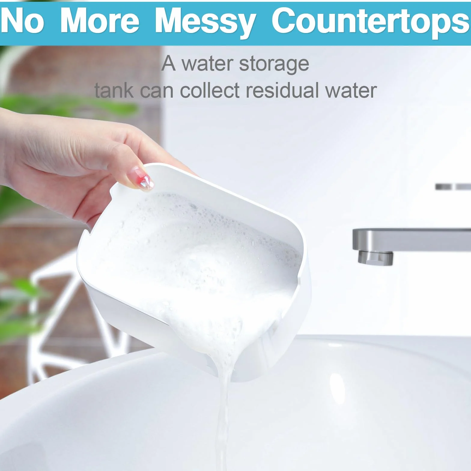 Alyvisun Dispensador Jabon Cocina con Soporte de Esponja, Dispensador de Jabón de Cocina 2 en 1, 300ml Jabonera Cocina Dosificador Dispensador de Jabón Dispensador Manual para Cocina Fregadero