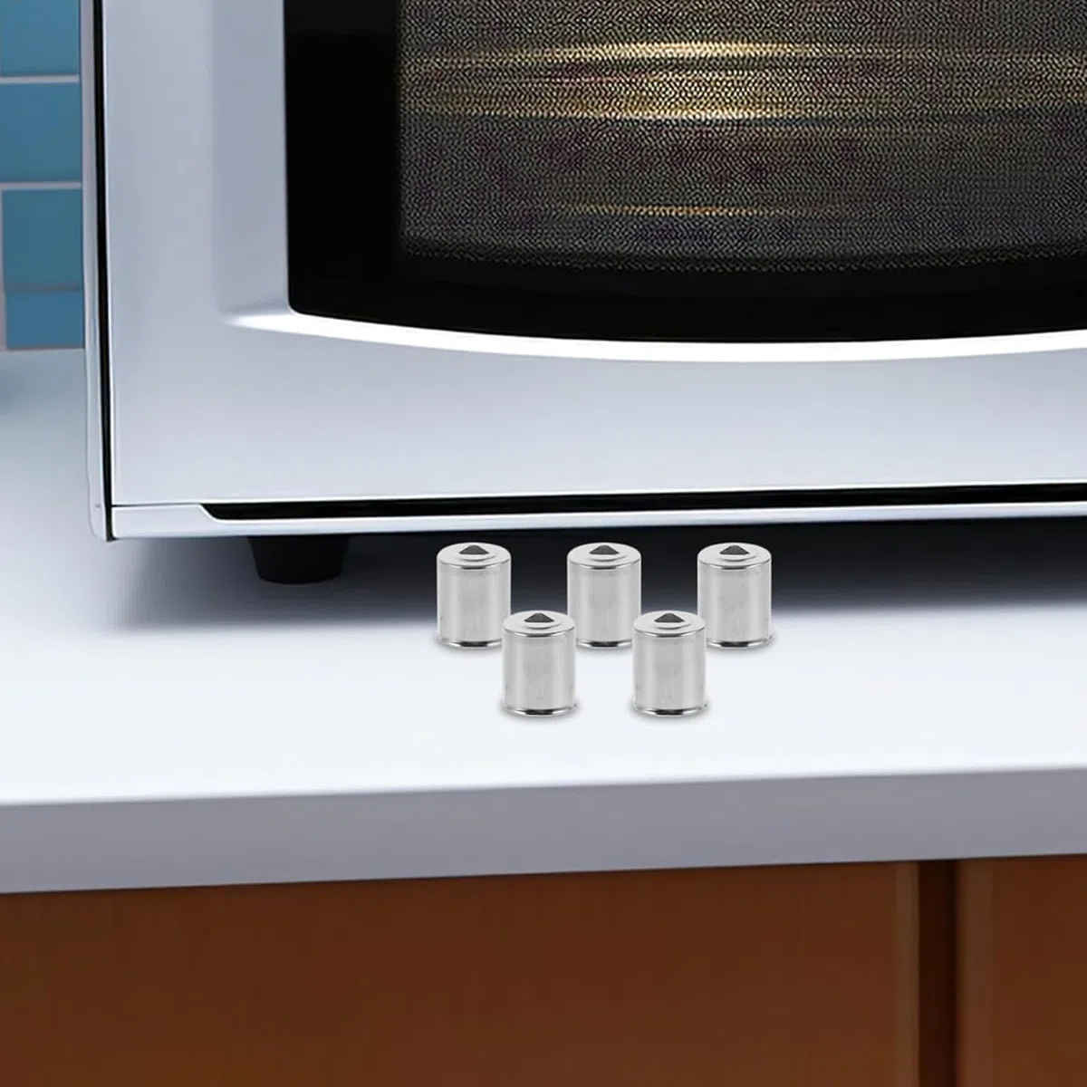 MEISO 5 tapones para horno microondas con magnetrón, repuesto para horno microondas, piezas de reparación, piezas de horno para oficina y restaurante (gris, 17,5 x 14,5 mm)