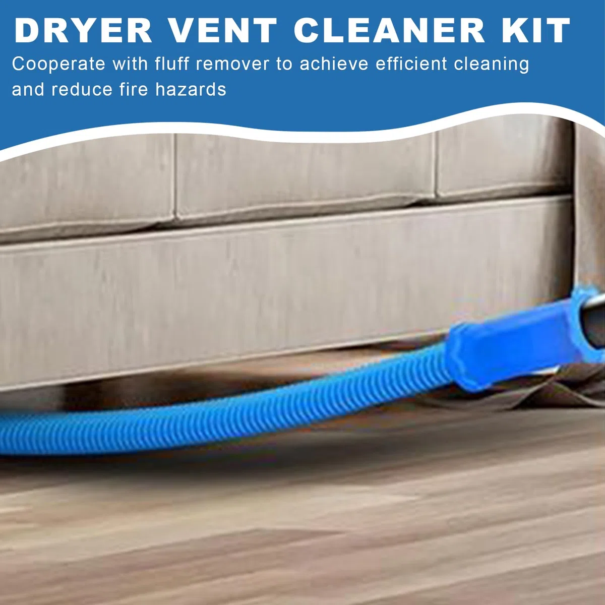Dryer Vent Vacuum Hose Attachments, Flexible Vacuums Cleaner Extension, 39.7/15.6/4.7 Inches, Deep Lint Cleanings Attachment Tool for Home Appliance Dryers Vents Cleaning, Blue