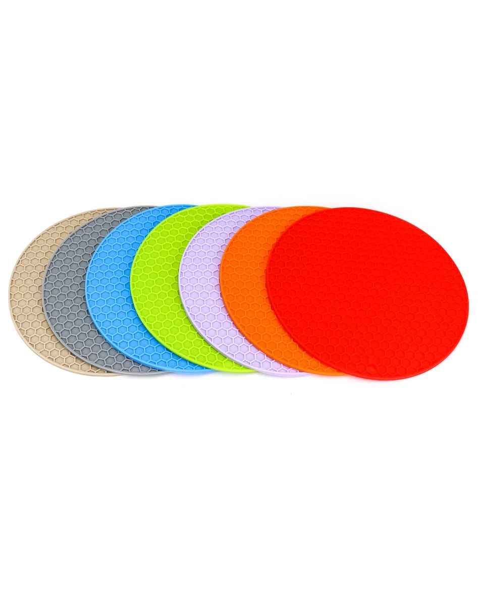 QWORK 7 Piezas salvamanteles de Silicona, Protector sartenes Silicona, salvamanteles para ollas Calientes