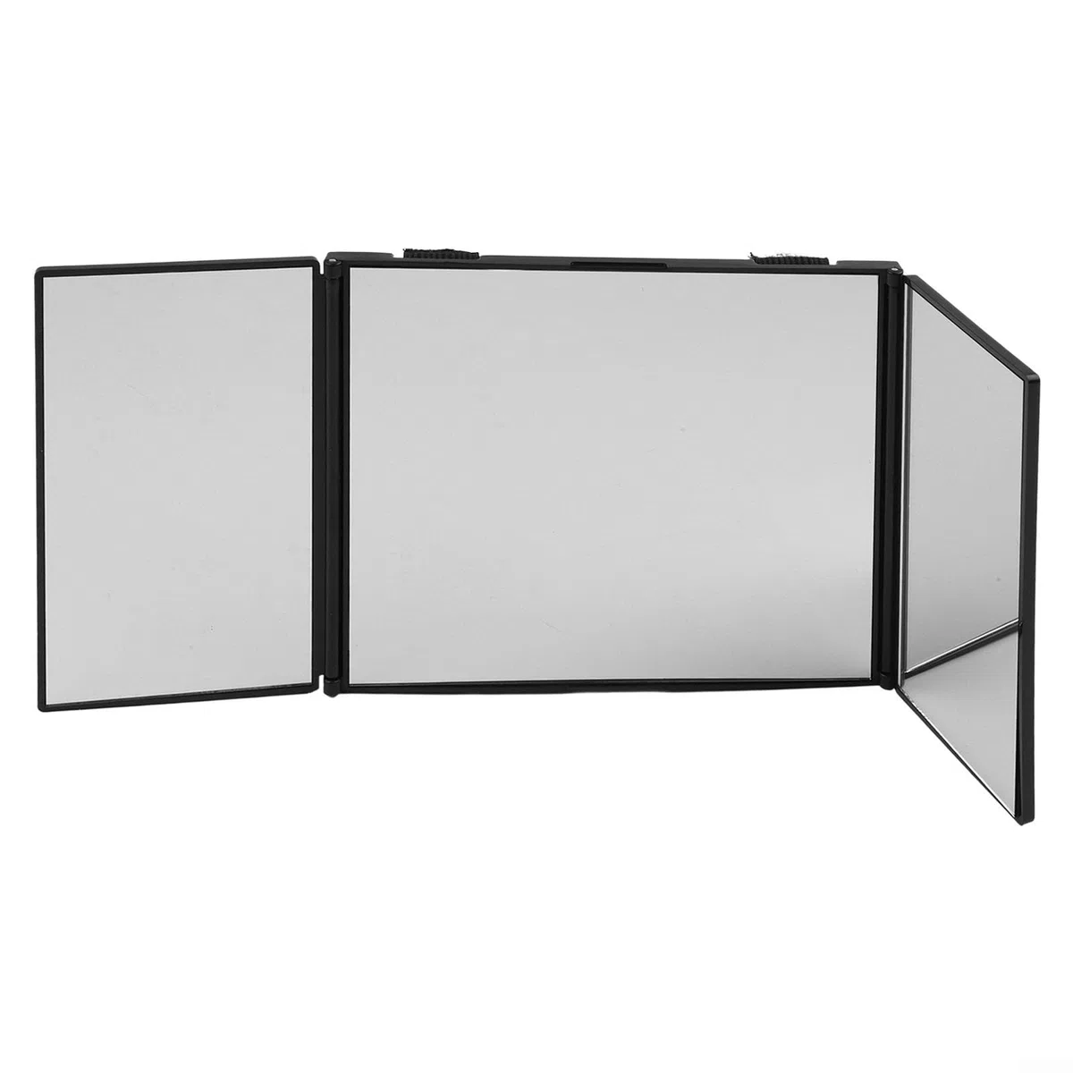 Espejo de 3 vías, espejo plegable ajustable con visión de 360 grados para tareas de cabello, barba y maquillaje (es negro)