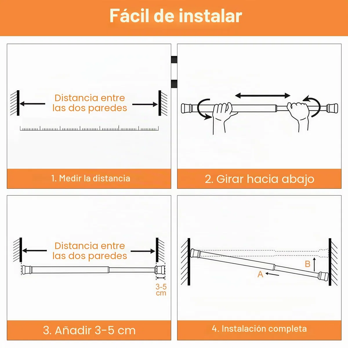 2 Piezas Barra de Tensión Telescópica 40-70 cm, Barra Cortinas Extensible, Barras Extensibles para Cortinas, Barras de Cortina de Tensión Pequeñas, para Cocina Baño Armario y Ventana (Negro)
