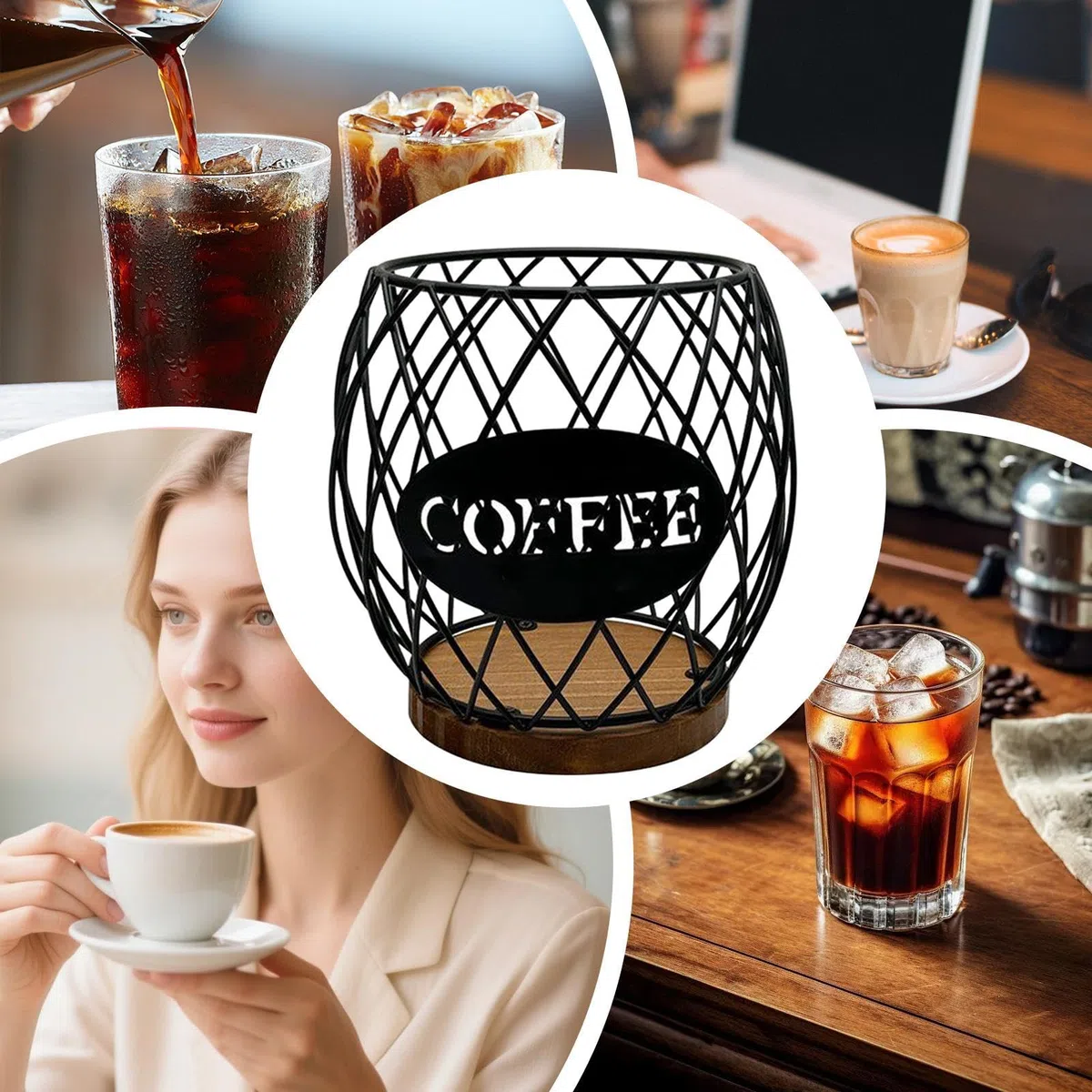 Cesta De Almacenamiento Para Cápsulas De Café | Accesorios De Organización Para Cocina - Contenedor Cesta para Cápsulas de Café,Para Cocina Despensa Casa De Campo Residencia Oficina Cafetería Hotel
