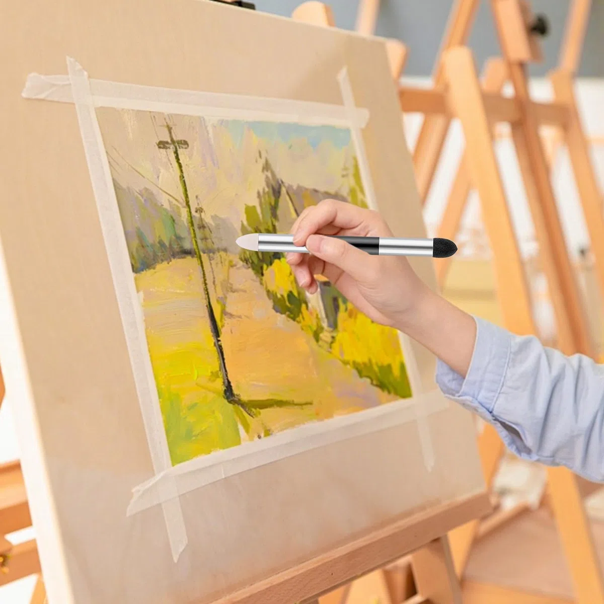 10 Piezas Difuminadores para Dibujo Difuminos y Tocones de Mezcla Doble Cabeza Bolígrafo de Esponja Esponjas para Difuminar Difumino para Artista Dibujo de Bricolaje