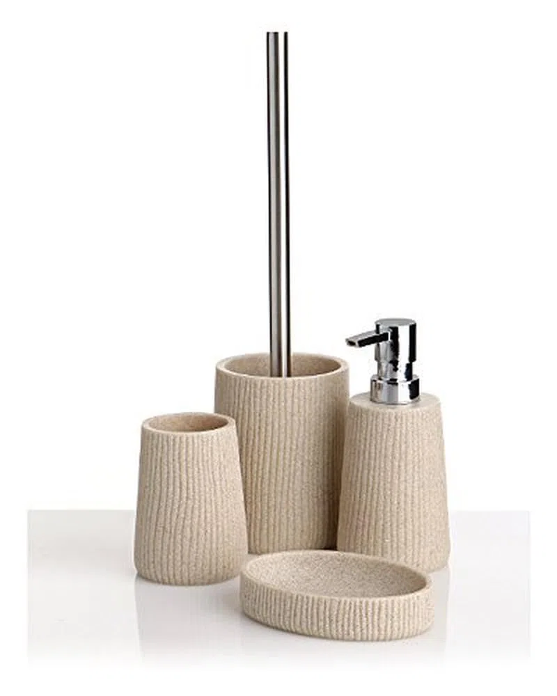 TATAY Jabonera Colección Sobremesa Saigón, de Poliresina, Beige, Medidas 12,9 x 8,9 x 2,7
